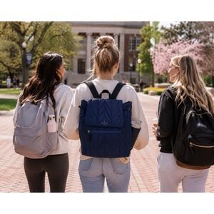 Kate Spade Ellie Flap Backpack Navy Quilted Lightweight Nylon Travel Laptop‎ Bag